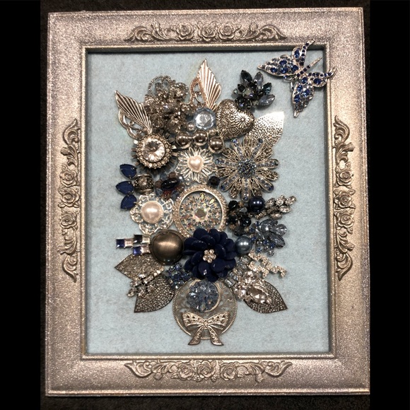 Other - FRAMED JEWELRY ART COLLAGE IN STUNNING COLORS OOAK